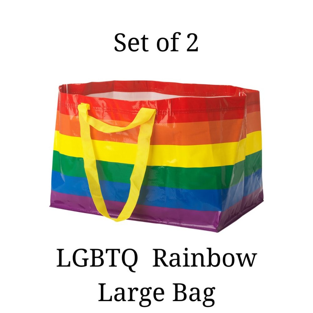Set of 2 - LGBTQ IKEA Large Rainbow Shopping Tote
